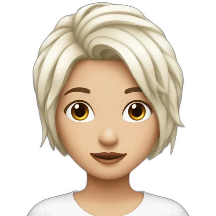 Aora fille cheveux blanc emoji