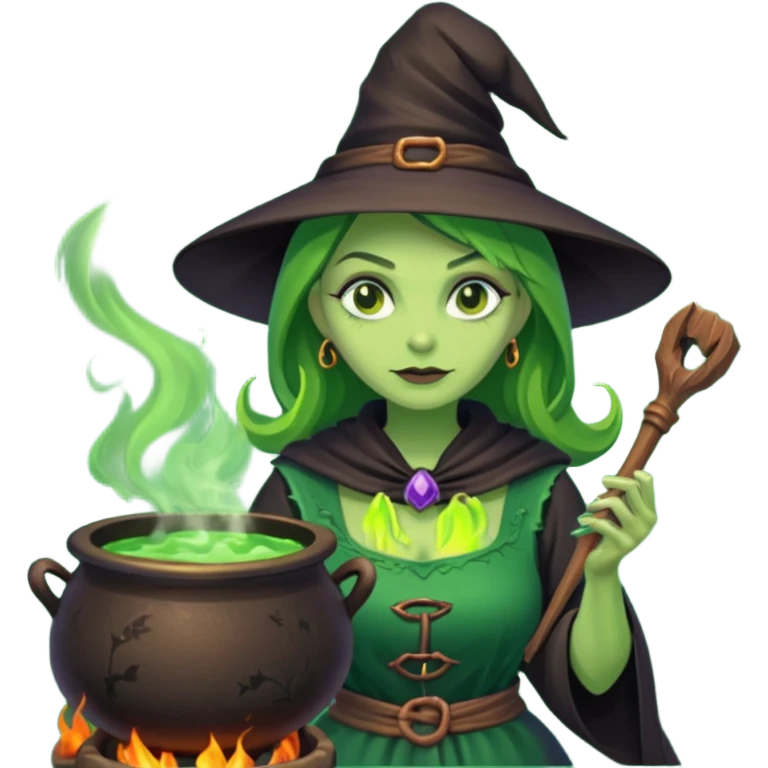 green witch cooking potion emoji