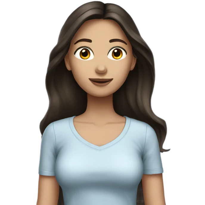 Brunette girl, outfit sky emoji
