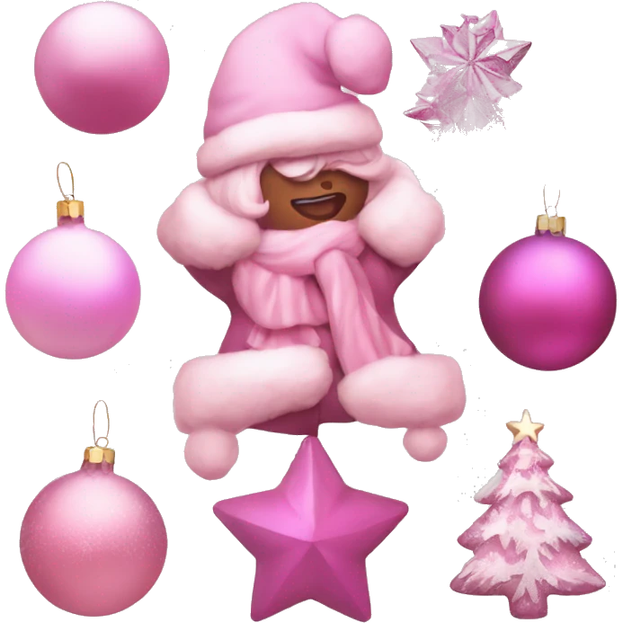 Aesthetic pink Christmas  emoji