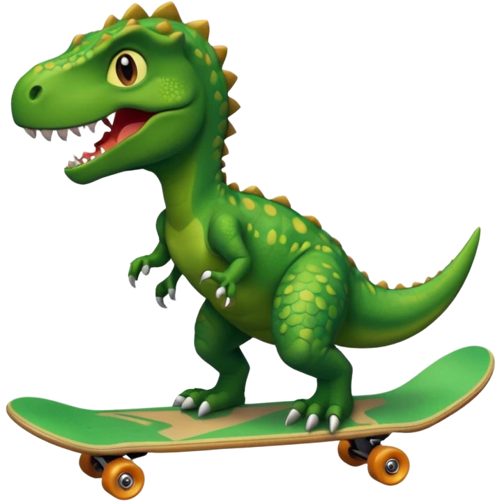 Dinosaur on a skateboard emoji
