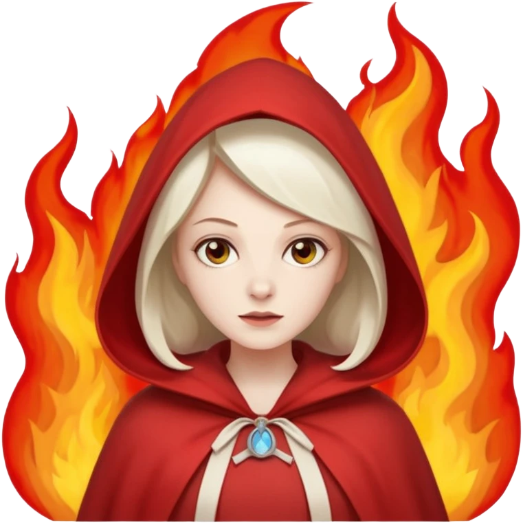 handmaids tale style woman burning house down emoji