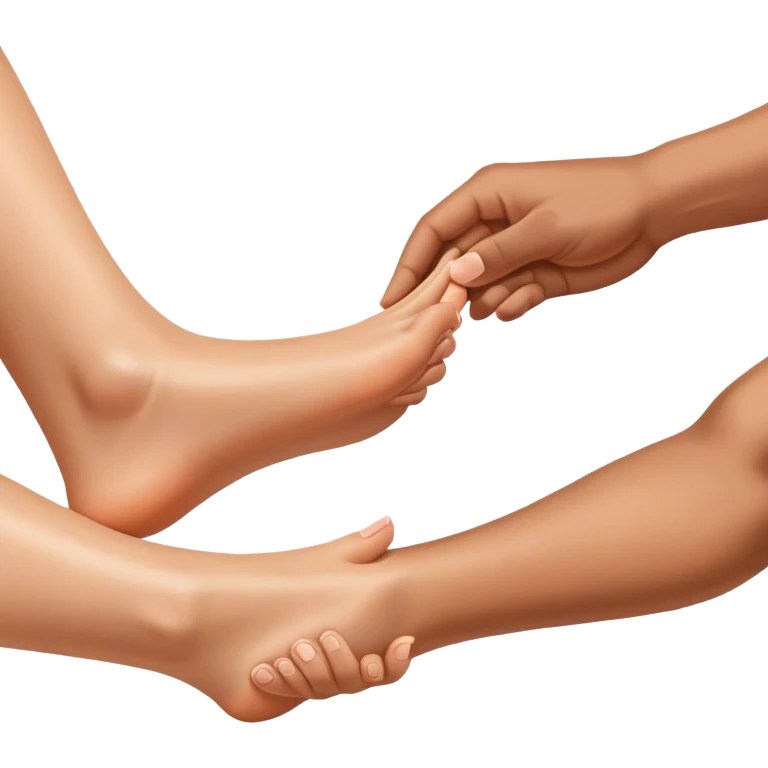 Man’s hands massaging woman’s foot emoji