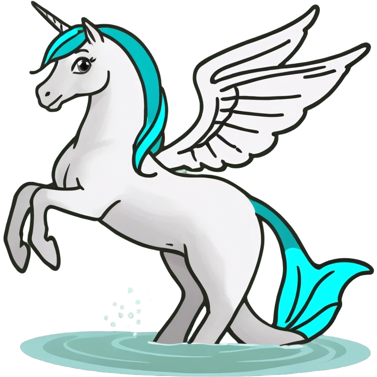 Pegasus with mermaid-tail  emoji