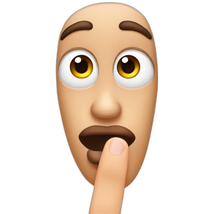 Finger on lips emoji