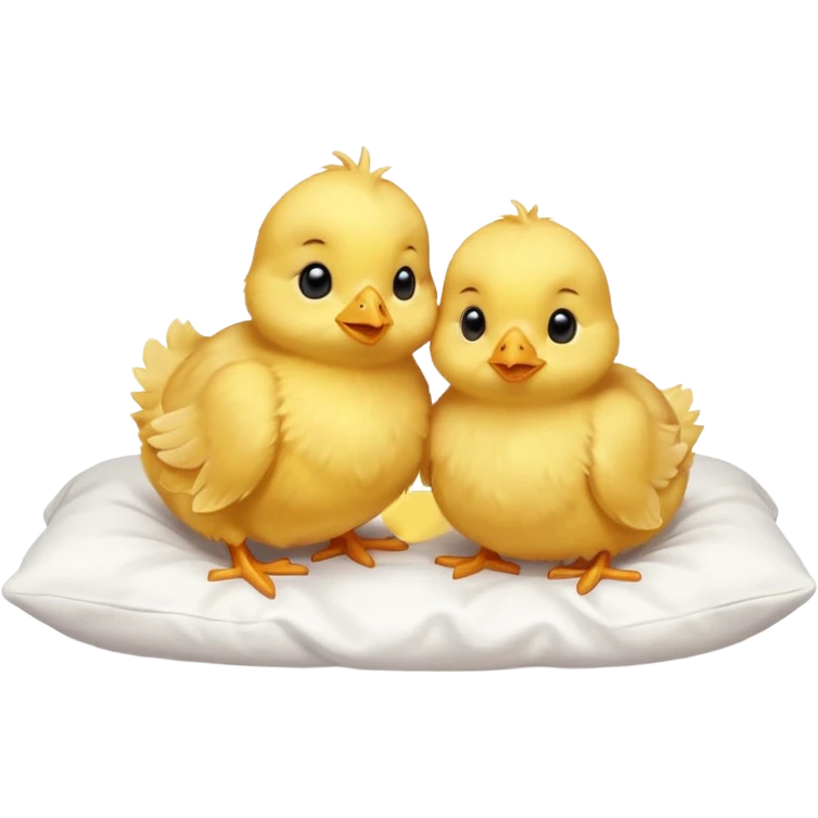 Two baby chicks laying on their back in bed emoji