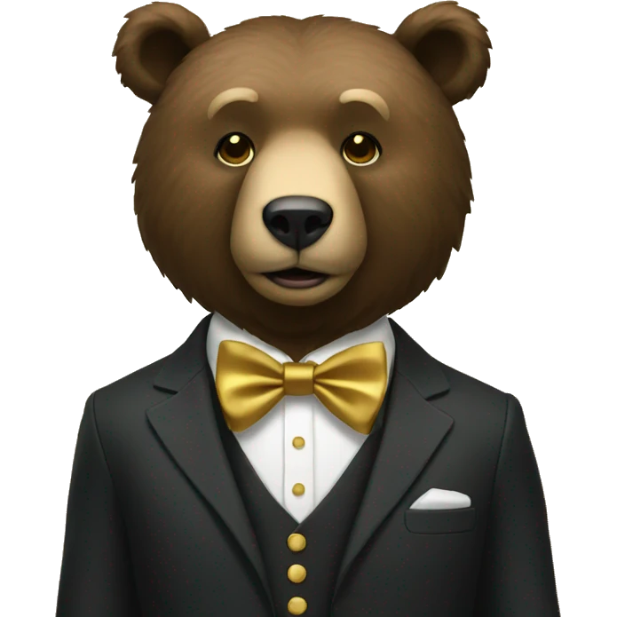 bear in suit with gold emoji
