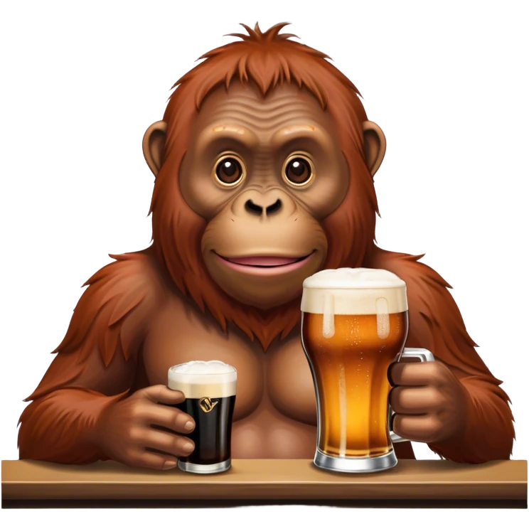 orangutan drinking a pint of guinness emoji