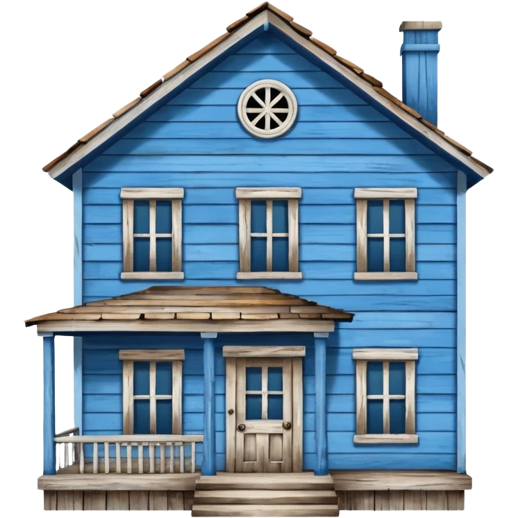 Blue house that says 707 emoji
