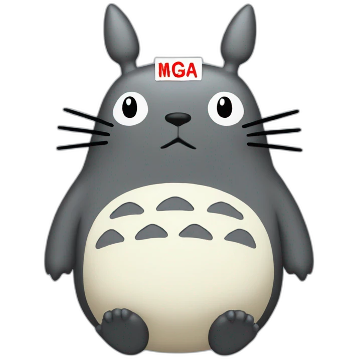 Totoro holding sign with capital letters  maga on it emoji