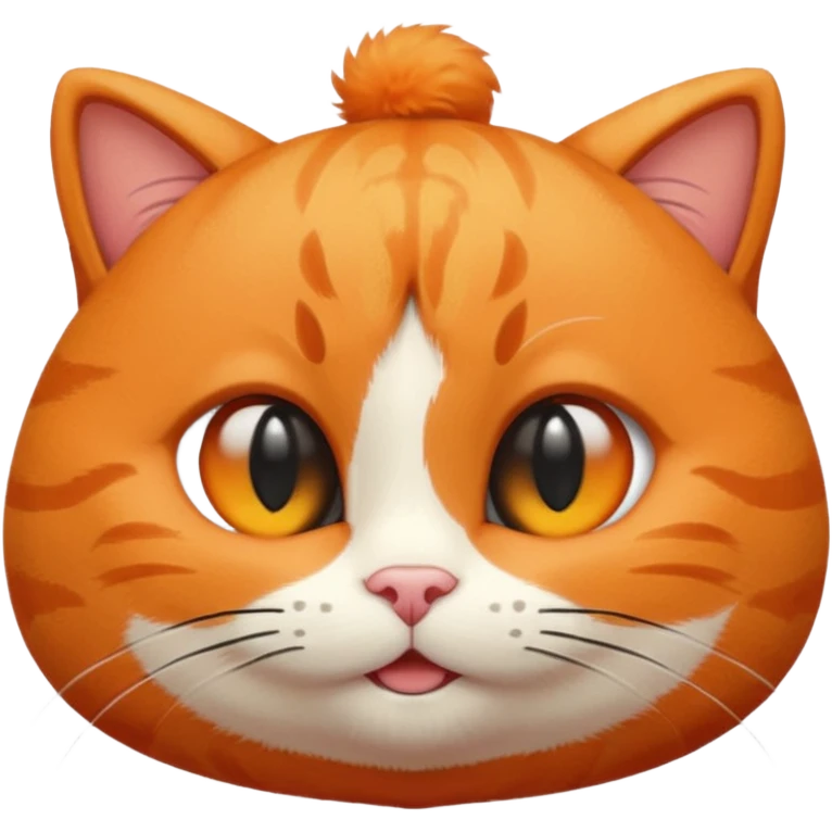 Orange cartoon Katze mit schwarzem melonenht emoji