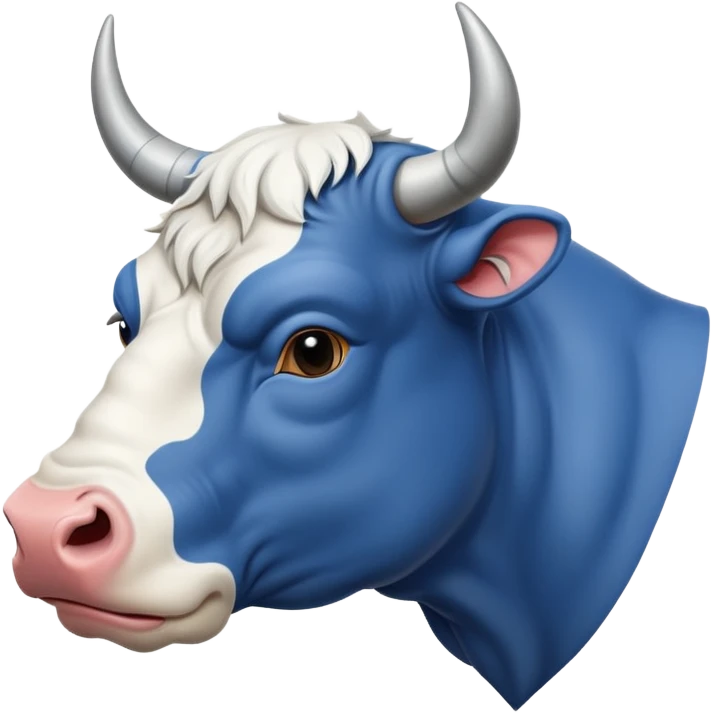 D’un taureau de la race blanc bleu belge de profil emoji