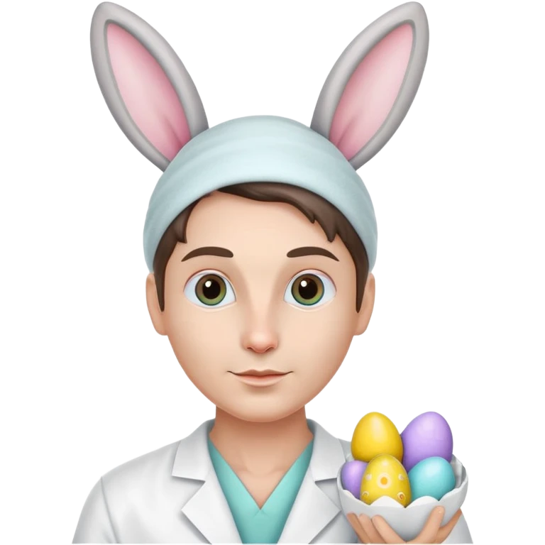 plastic surgeon with bunny ears and Easter eggs emoji
