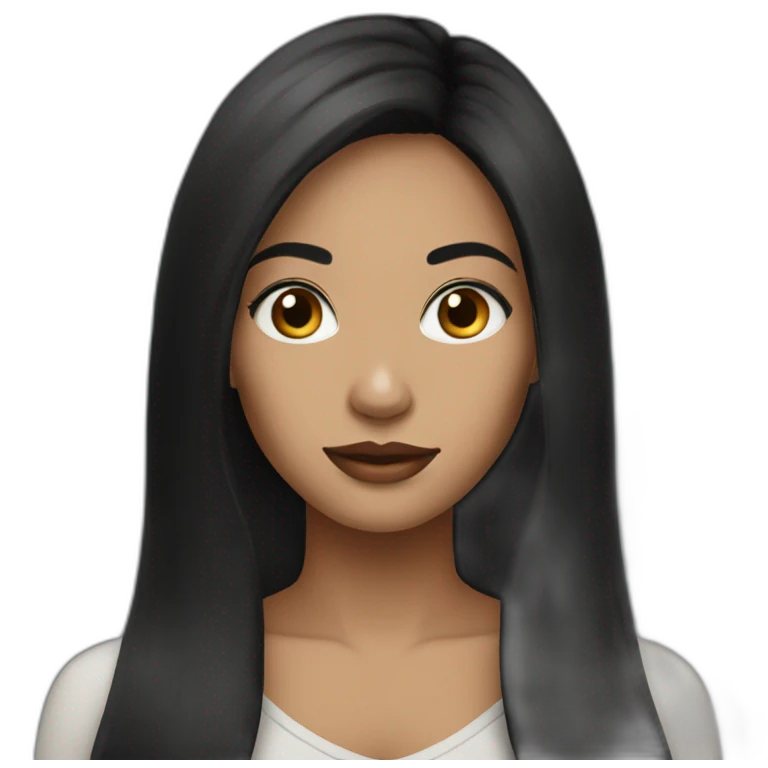 monica woman dark eyes black long hair emoji