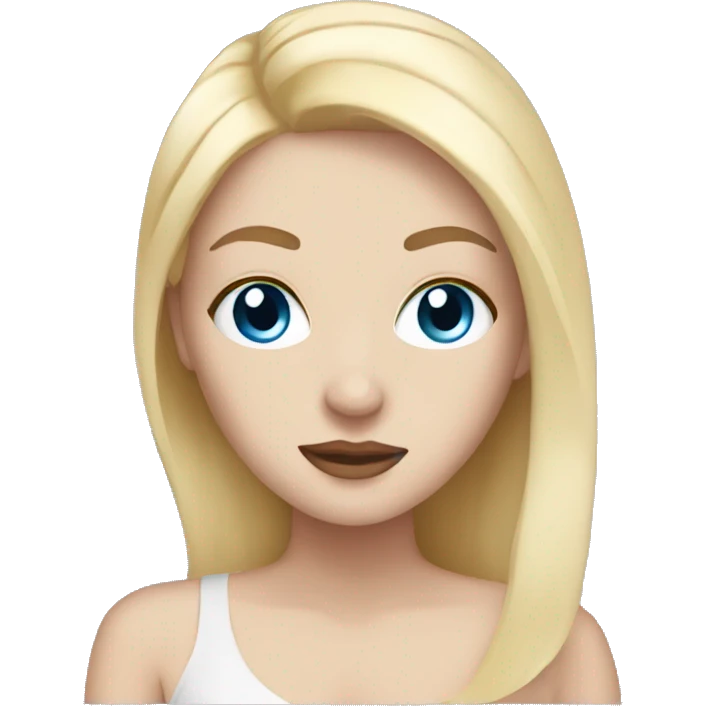 White girl with blonde hair and blue eyes having spa mask emoji