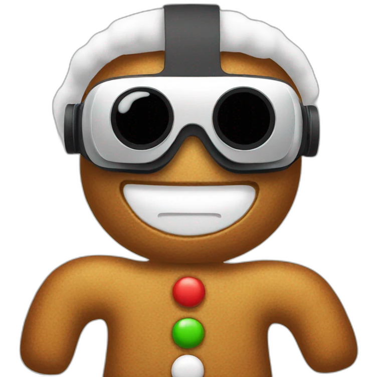 gingerbread man christmas in vr headset emoji