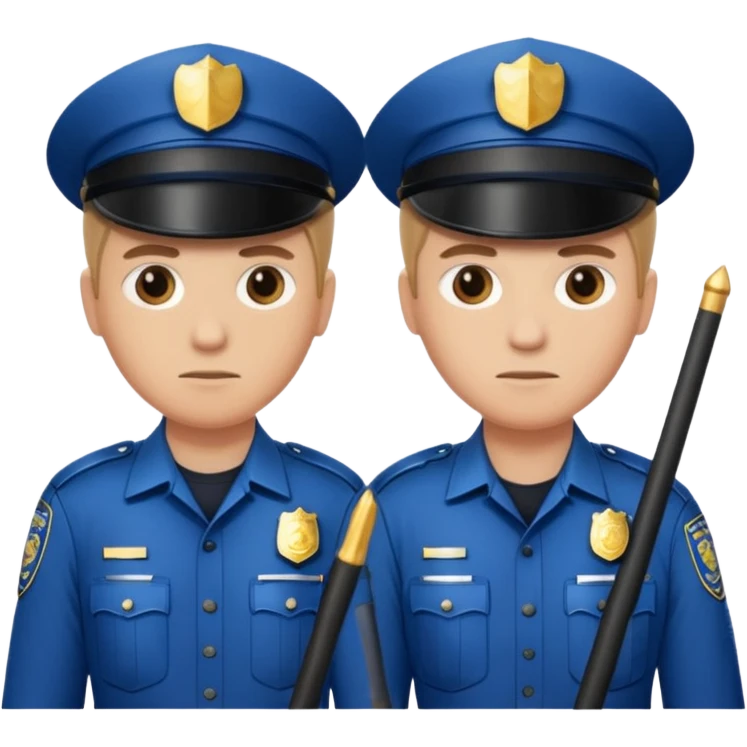 two police amosfan baton emoji