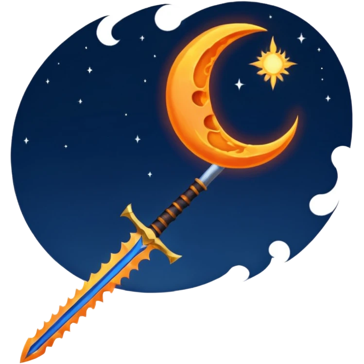 sword fire moon emoji