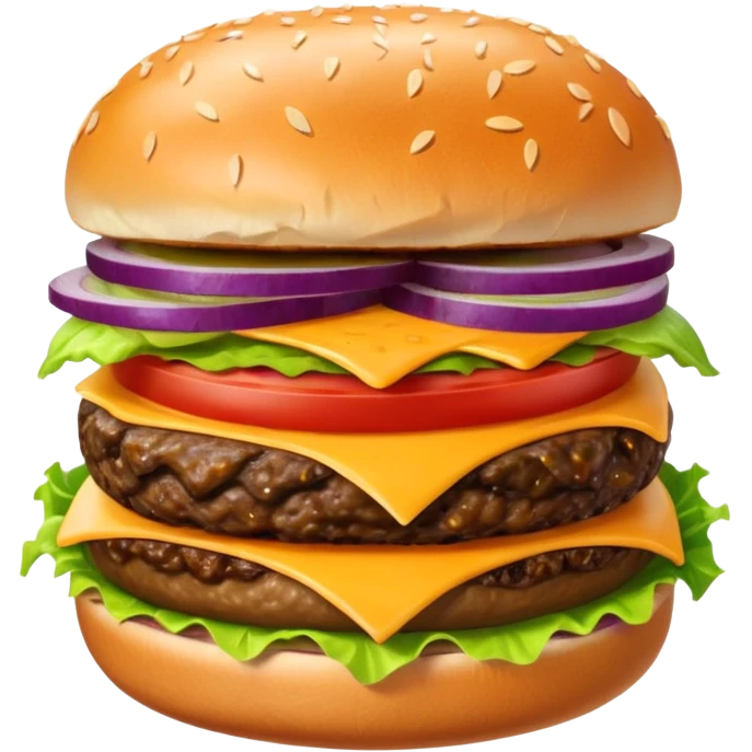 single patty cheeseburger with classic toppingsz emoji
