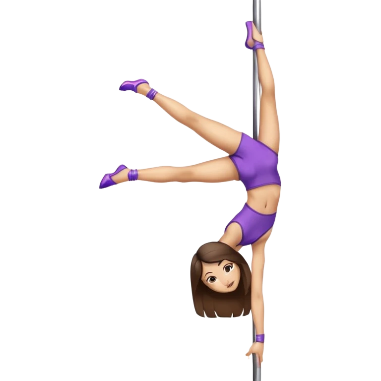 Fille brune à la peau clair qui fait de la pôle dance emoji