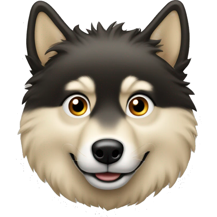 Spitz loup beige et noir  emoji
