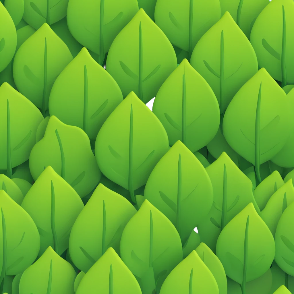 a bunch of green leaves, 3D emoji style emoji