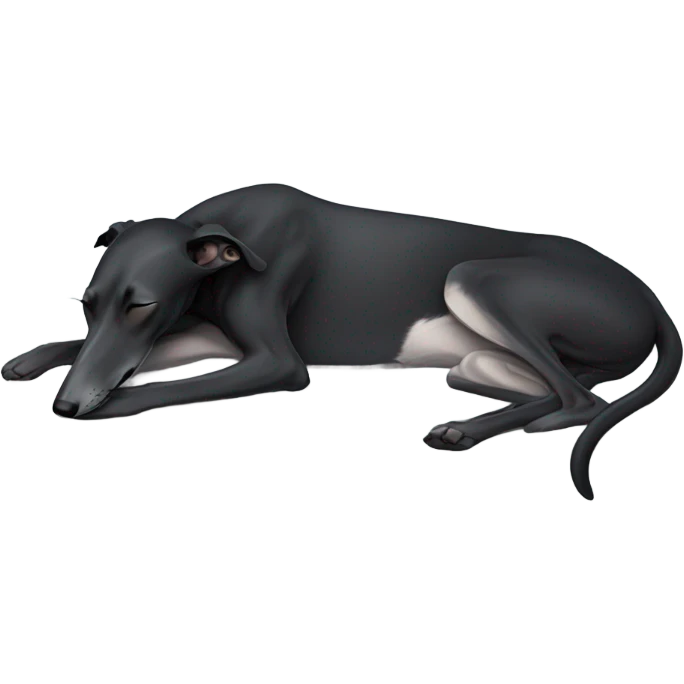 Black greyhound sleeping  emoji