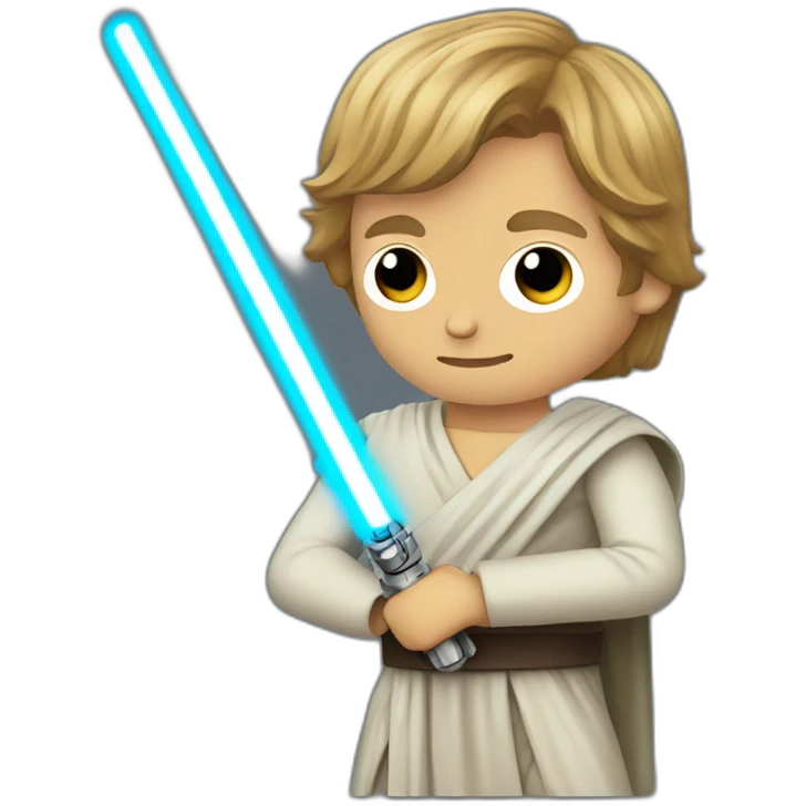 Luke skywalker with lightsaber emoji
