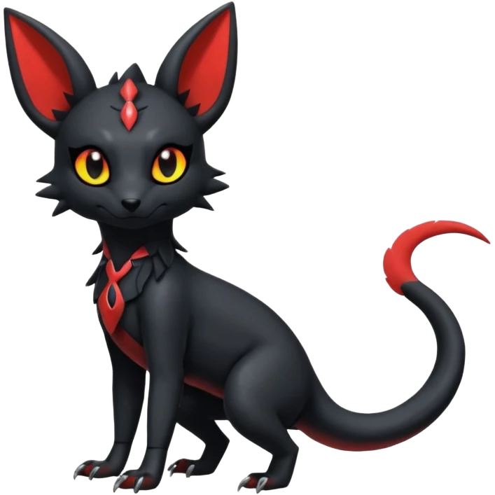 Shiny Dark Edgy Gothic Gloomy Futuristic Salandit-Umbreon-Litten-Hybrid (Full body) emoji