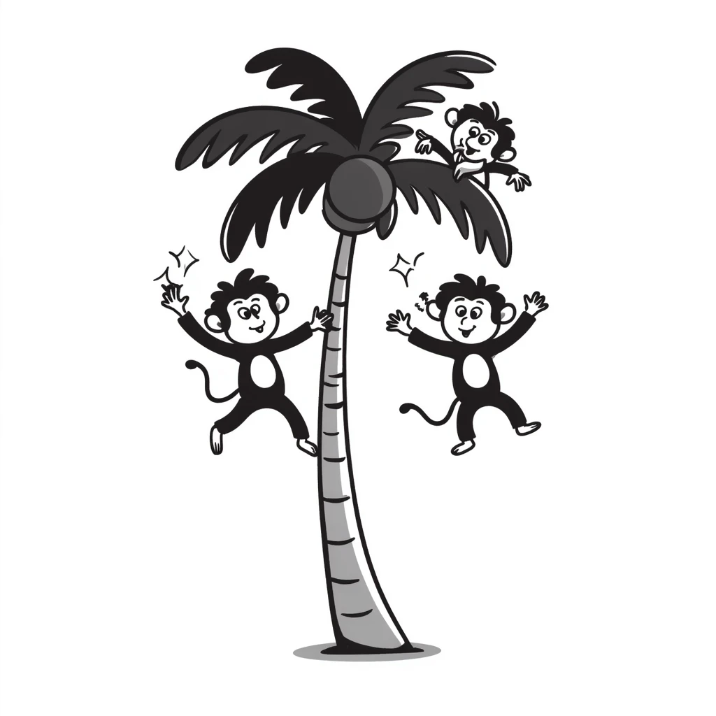 palm tree with monkeys emoji