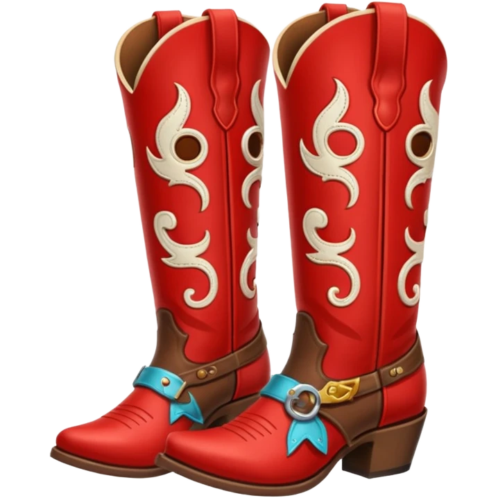 red and brown cowgirl boots emoji