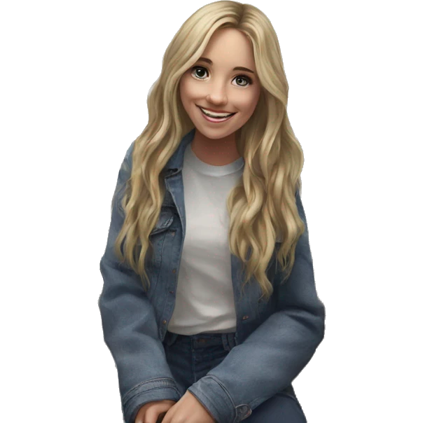 happy blonde girl with long hair emoji