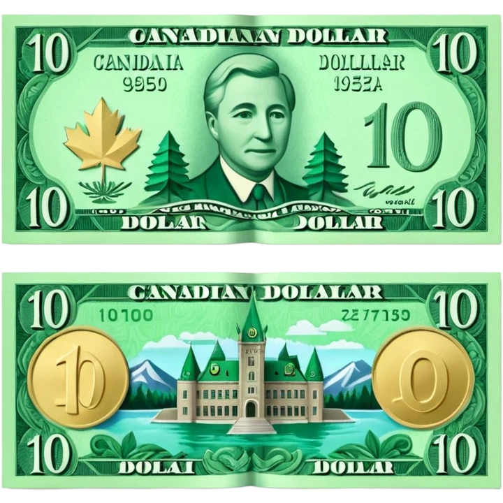 10 Dolar canadiense  emoji
