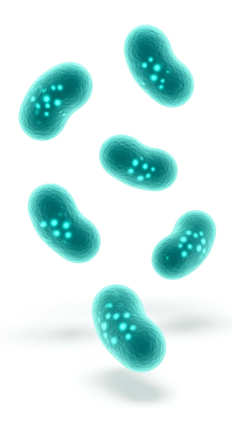 6 BATTERI INTESTINALI TURCHESI FLUTTUANO IN ARIA IN 4K, SFONDO BIANCO emoji