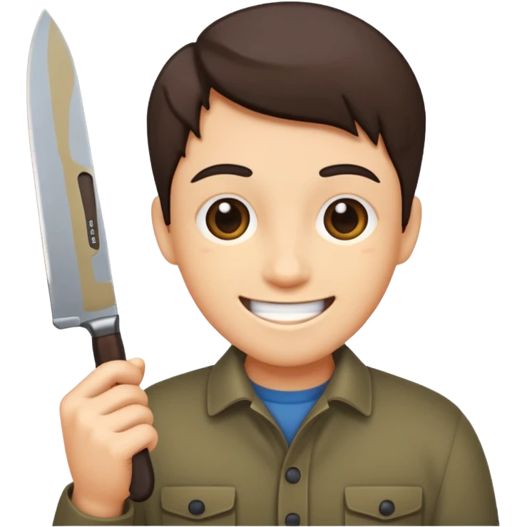 Happy with knife emoji