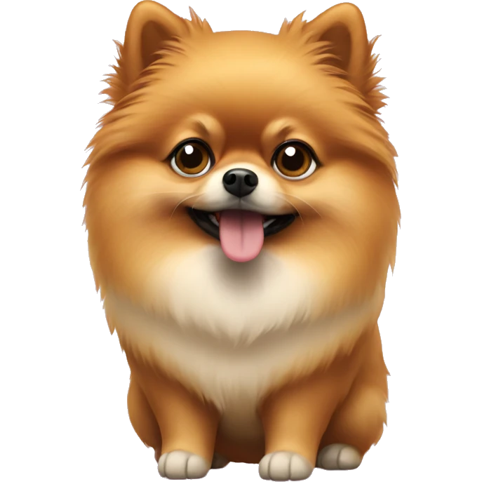 Pomeranian wearing a phone in his hands emoji