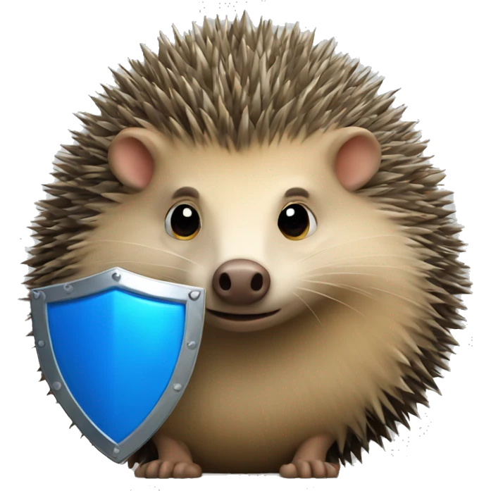 hedhehog with a blue shield emoji