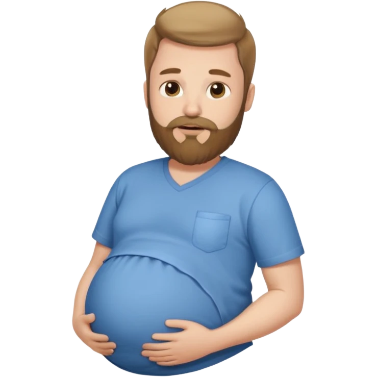 pregnant man with beard emoji
