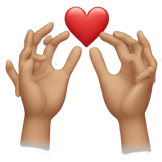 Making a hand heart emoji