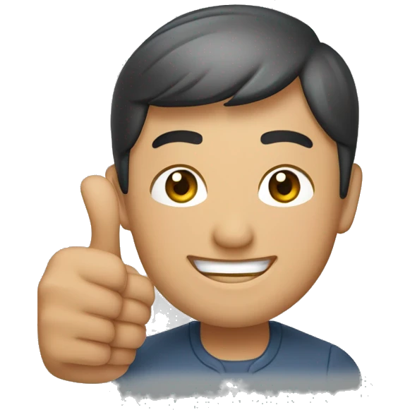 Smiling Kyrgyz man showing thumbs up  emoji