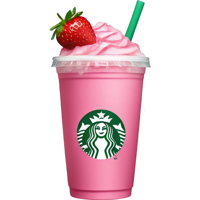 Starbucks pink drink containing strawberries and ice emoji
