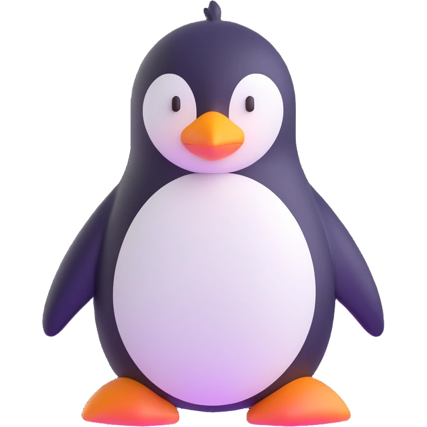 smooth and rounded penguin icon emoji