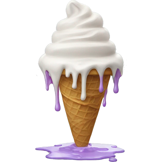 ice cream melting on a table emoji