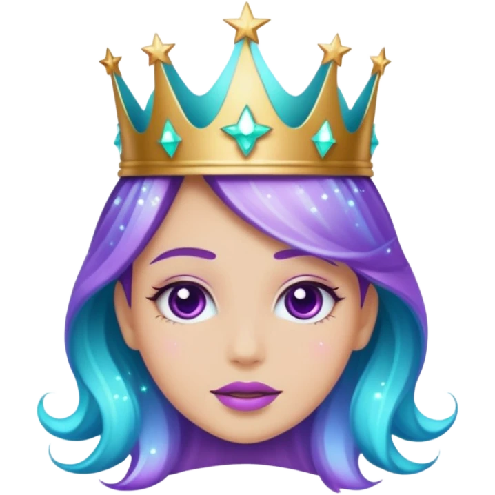 glitter Feeling purple cian crown shine star emoji