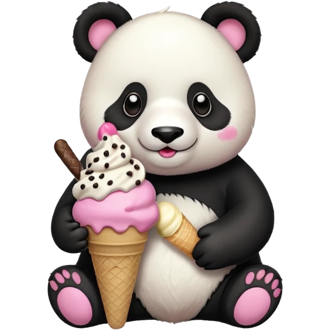Panda eating ice cream emoji