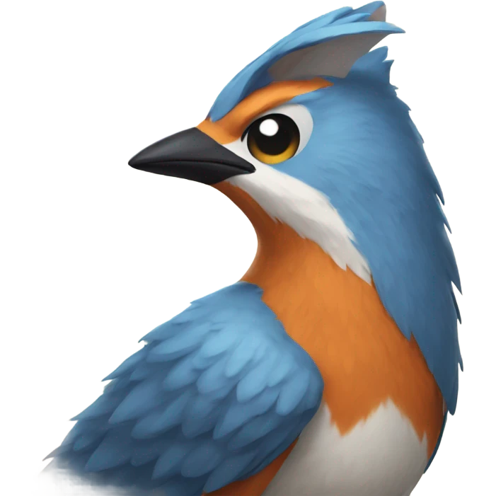 Bird wearing a fox jumper emoji