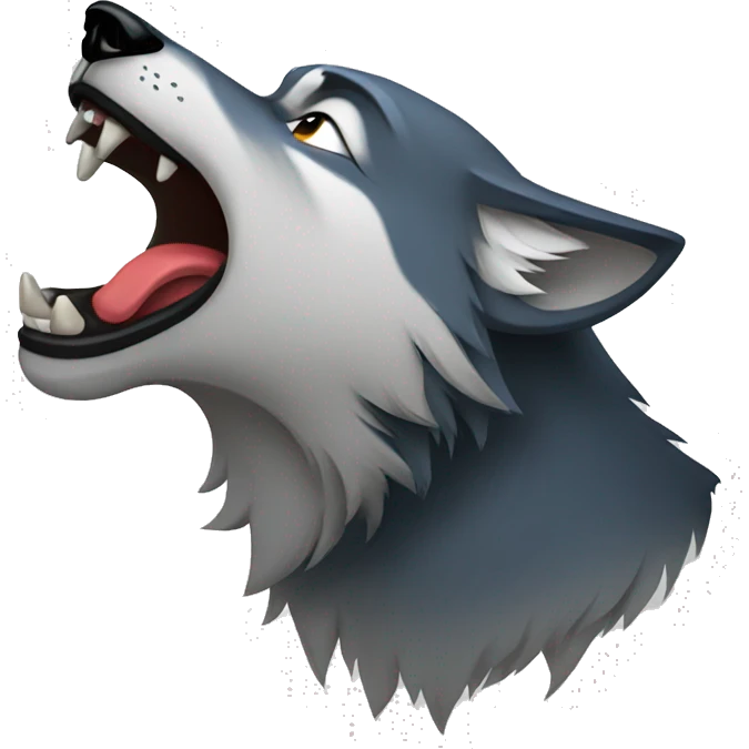 Wolf howling emoji