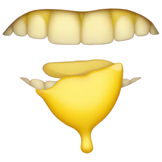Normal yellow emoji guy lip bite  emoji