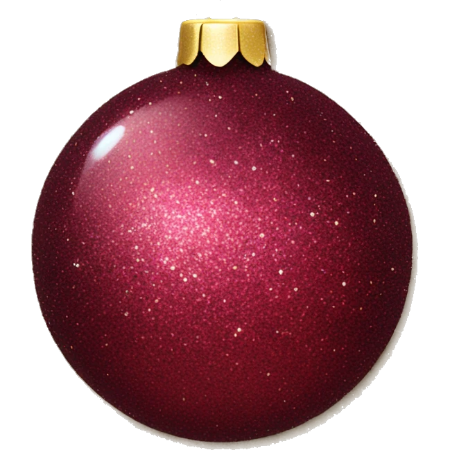 Burgundy Christmas ornament glitter emoji