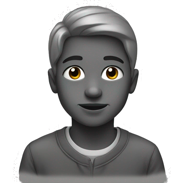 greyscale portrait of a boy emoji